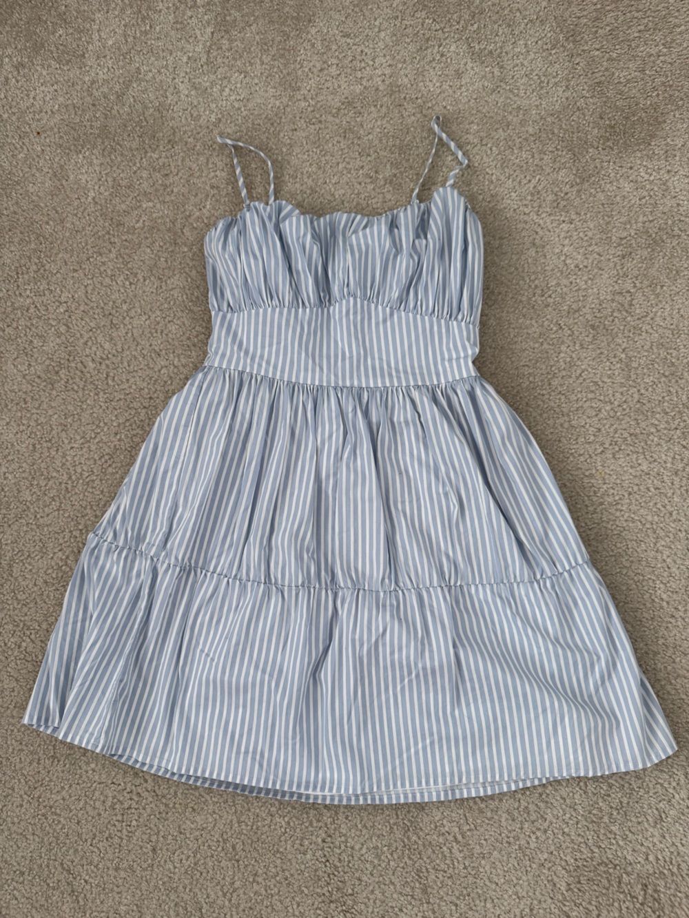 Express Girls Light Blue and White Striped Sundress